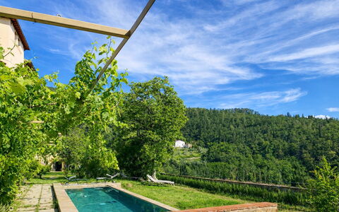 Villa Il Casalino, Florentine Hills with Pool: Bergstation, Eco Hotel, Schwimmbad, Bauernhaus, Plantage, Hinterhof