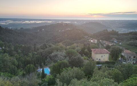 Villa Il Torrazzo, Vista Mare, Massarosa: Blau, Natur, Horizont, Vegetation, Landschaft, Morgen, Sonnenlicht, Abend, Bergstation, Vogelperspektive