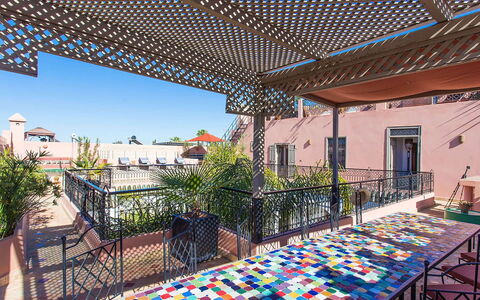 Riad Special: Balkon, Stuhl, Design, Eco Hotel, Gartenmöbel, Hof, Zimmerpflanze, Outdoor Struktur