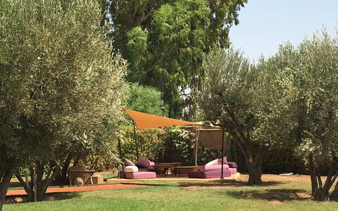 Villa Noria: Garten, Möbel, Gartenmöbel, Schatten, Hinterhof, Rasen, Kofferraum, Garten, Stuhl, Tisch Im Freien