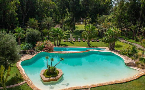 Le Jardin Mogador: Schwimmbad, Wasser, Baum, Resort, Garten, Freizeit, Water Feature, Eco Hotel, Landscaping, Hazienda