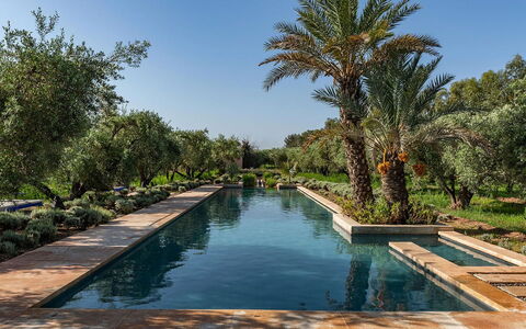 Dar Moon: Wasser, Schwimmbad, Reflexion, Garten, Resort, Reflecting Pool, Water Feature, Hazienda, Landscaping, Estate