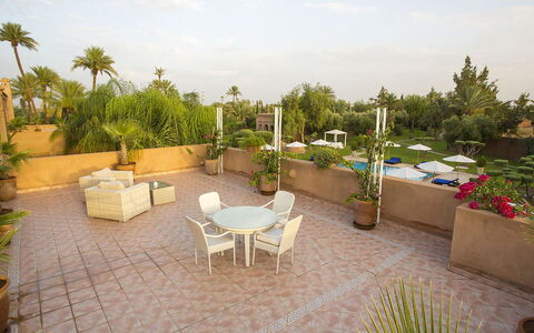 Le Palais du Roi: Möbel, Stuhl, Tabelle, Resort, Blumentopf, Eco Hotel, Garten, Landscaping, Gartenmöbel, Schatten