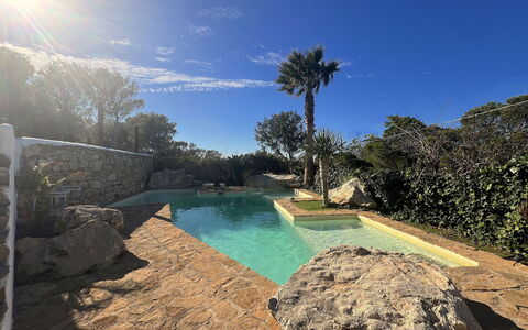 Sa Galera Villa: Blau, Schwimmbad, \Fels, Resort, Water Feature, Eco Hotel, Landscaping, Tropen