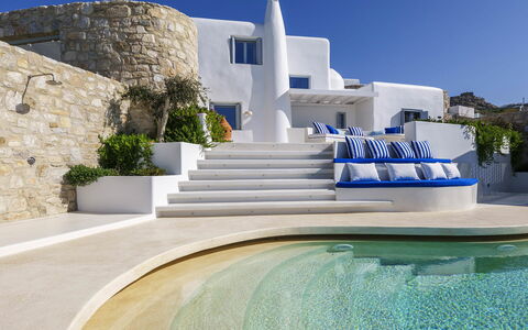 Villa Nikolas: Blau, Estate, Villa, Hotel, Resort, Design, Villa, Schwimmbad, Gartenmöbel