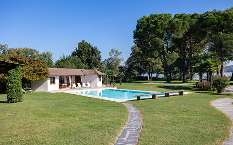 Villa Brin: Schwimmbad, Wohngebiet, Haus, Zuhause, Schatten, Resort, Bauernhaus, Estate, Hütte, Garten