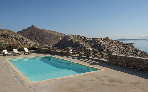 Villa Mycenaean: Blau, Schwimmbad, Küste, Reservoir, Bucht, Tropen, Landspitze, Klang
