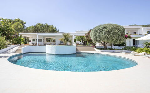 Can Las Palmas: Schwimmbad, Resort, Estate, Garten, Landscaping, Schatten, Villa, Villa, Eco Hotel, Water Feature