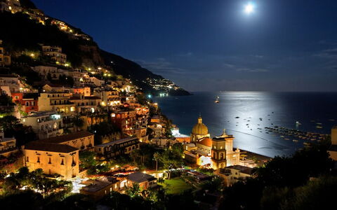 Casa Amalfitana: Nacht, Küste, Meer, Küsten Und Ozeanische Forms, Mitternacht, Ozean, Ufer, Abend, Strand, Ferienort