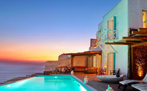 Queen Villa: Blau, Resort, Schwimmbad, Meer, Küsten Und Ozeanische Forms, Dämmerung, Eco Hotel, Ozean, Abend, Küste