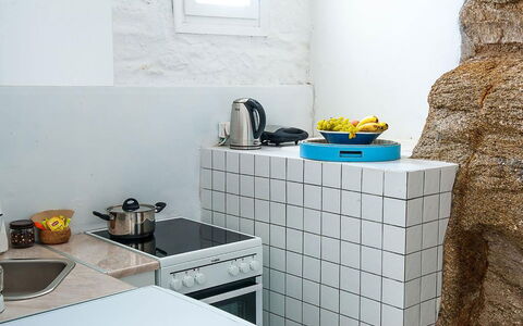Rose Studio 1: Küche, Fliese, Küchengerät, Countertop, Herd, Haushaltsgerät, Gasherd, Herd, Zimmerpflanze