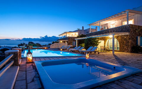 Rose Studio 3: Blau, Resort, Schwimmbad, Küste, Eco Hotel, Ferienort, Nacht, Hotel, Villa