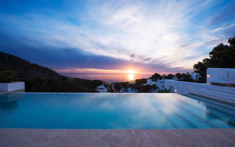 Villa Arenas: Blau, Wasser, Horizont, Meer, Schwimmbad, Dämmerung, Ozean, Tropen, Küste, Abend