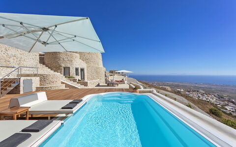Villa Orestis: Blau, Schwimmbad, Meer, Resort, Ozean, Urlaub, Ferienort, Strandresort, Hotel, Villa