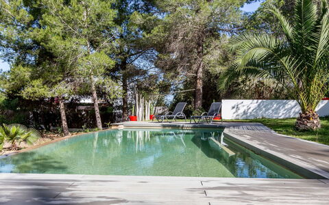 Villa Roja: Schwimmbad, Resort, Schatten, Garten, Eco Hotel, Landscaping, Water Feature, Hinterhof, Gartenmöbel