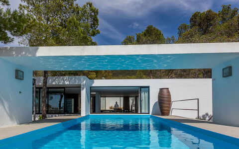 Villa Tomsk: Blau, Schwimmbad, Resort, Verbundwerkstoff, Schatten, Eco Hotel, Hotel, Beton, Villa, Estate