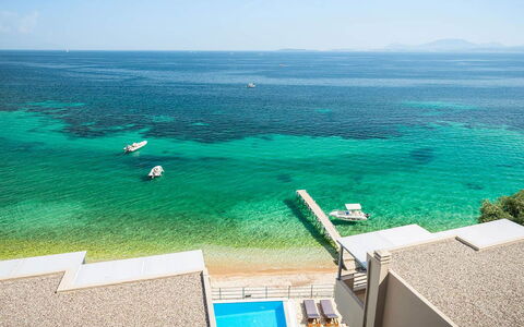 Villa Eftychia: Blau, Meer, Küsten Und Ozeanische Forms, Schwimmbad, Resort, Küste, Ozean, Strand, Tropen, Ufer