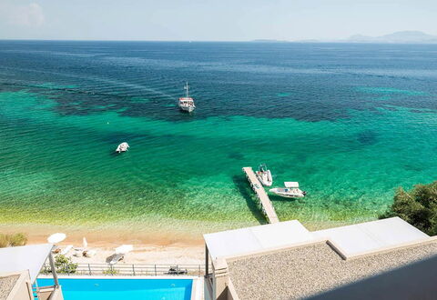Villa Eftychia: Meer, Küste, Schwimmbad, Küsten Und Ozeanische Forms, Resort, Ozean, Ufer, Strand, Tropen, Karibik