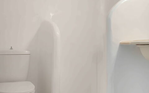 Mykonos Pool House 4: Weiss, Armatur, Toilette, Badezimmer, Installation, Flooring, Toilleten Sitz, Kunststoff, Keramik