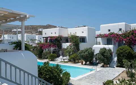 Mikonos Pool House 6: Schwimmbad, Resort, Landscaping, Hof, Balkon, Eco Hotel, Zimmerpflanze, Hotel, Blumentopf