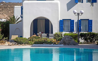 Mykonos Pool House 9: Blau, Schwimmbad, Resort, Hotel, Villa, Ferienort
