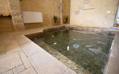 Coclea Heritage Suites: Flooring, Fussboden, Verbundwerkstoff, Fliese, Schwimmbad, Armatur, Flagstone, Hotel, Kalkstein
