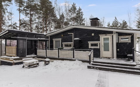 Villa Kökköharju: Winter, Schnee, Zuhause, Einfrieren, Hütte, Abstellgleis, Blockhaus, Eis, Daylighting