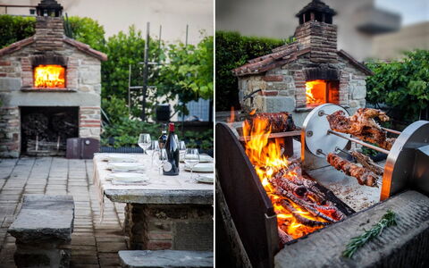 Villa Bilor Luxe: Kamin, Backstein, Kochen, Essen, Grill, Hitze, Hinterhof