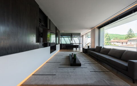 Villa Bilor Luxe: Flooring, Interior Design, Holz, Fussboden, Decke, Die Architektur, Möbel, Beleuchtung, Wohnzimmer, Holzboden