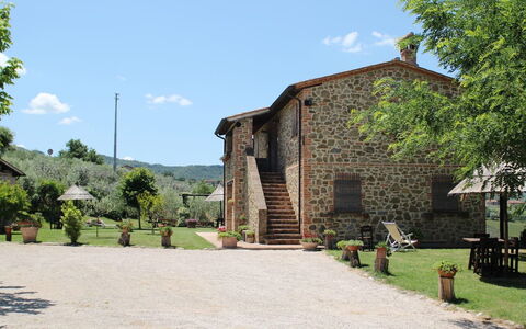 Terre di Giano Private Pool and View, Umbria: Estate, Hütte, Bauernhaus, Garten, Schatten, Garten, Hazienda, Rasen, Gartenmöbel, Landscaping