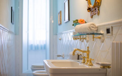 Villa Camelia: Wand, Interior Design, Beleuchtung, Zapfhahn, Bad Sink, Armatur, Light Fixture, Badezimmer, Installation, Sinken