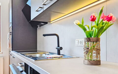 Panoramablick Tauern: Küche, Countertop, Interior Design, Möbel, Küchengerät, Cabinetry, Flooring, Holz, Zuhause, Light Fixture