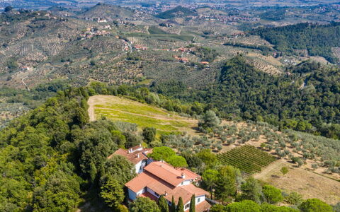 Colle Mediceo: Hügel, Landschaft, Hochland, Vogelperspektive, Bergstation, Ländliches Gebiet, Luftaufnahmen, Chaparral, Estate, Dorf