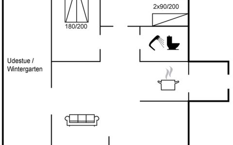 Niels - 1.3Km from the Sea: Strauch, Zuhause, Hütte, Ground, Garten, Gartenbauten, Abstellgleis, Estate, Rasen, Garten