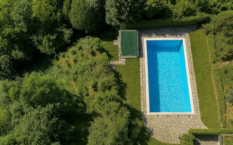 Lake & Pool: Schwimmbad, Garten, Landscaping, Rasen, Hinterhof, Schatten, Resort, Design, Hecke, Park