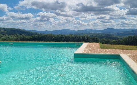 Casa Stella Serena, Podere le Scopaie, Pool: Blau, Schwimmbad, Landscaping, Resort, Eco Hotel, Kumulus, Ferienort, Bauernhaus, Thermae
