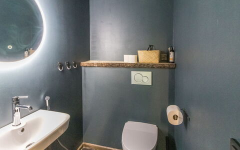 Lapland Hygge B: Badezimmer, Armatur, Wand, Toilleten Sitz, Flooring, Toilette, Bad Sink, Fussboden, Interior Design, Installation