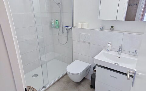 Auszeit in der Vierländerregion: Badezimmer, Armatur, Bad Sink, Interior Design, Toilette, Sinken, Flooring, Fussboden, Zapfhahn, Installation