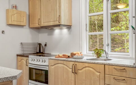Lilija - 7.9Km to the Fjord: Küche, Cabinetry, Holz, Countertop, Möbel, Interior Design, Flooring, Küchengerät, Sinken, Schrank