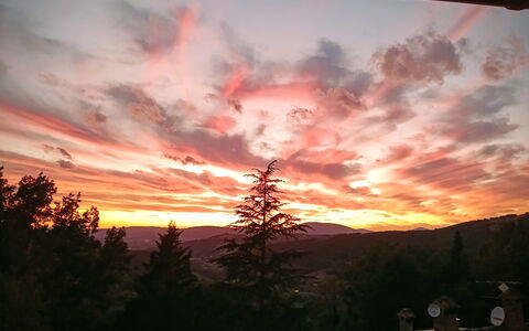 House in the Woods, Pool and Relax in Umbria: Himmel, Afterglow, Natur, Wolke, Sonnenuntergang, Ast, Dämmerung, Horizont, Orange, Sonnenaufgang