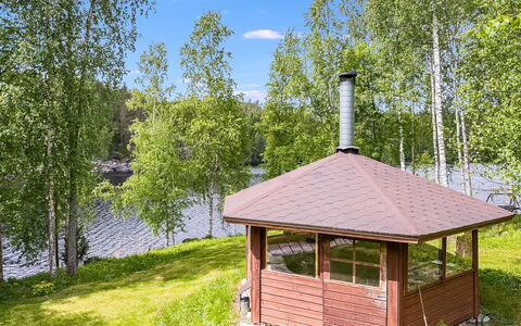 Villa Kaidanjylhä: Holz, Dach, Gazebo, Pavillon, Outdoor Struktur, Hütte, Gartenbauten, Schuppen, Blockhaus, Hütte