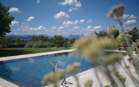 Villa Mulberry Garden - Esclusiva con Piscina Priv: Blau, Schwimmbad, Reflexion, Reflecting Pool, Gartenmöbel, Schatten