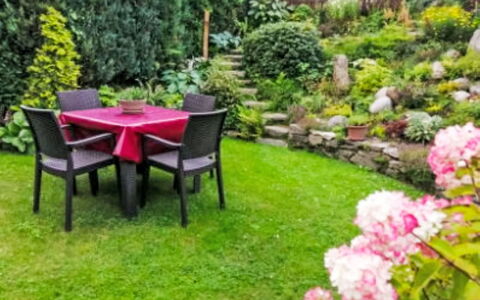 Herlíkovice: Garten, Strauch, Rasen, Ground, Hinterhof, Garten, Landscaping, Gartenmöbel, Hof, Terrasse