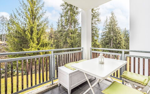 Val Mulin 14.1: Veranda, Balkon, Stuhl, Deck, Geländer, Lärche, Hartholz, Zaun, Gartenmöbel