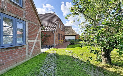 Dat Fischerhus: Haus, Zuhause, Dach, Garten, Rasen, Ground, Hütte, Backstein, Estate, Garten