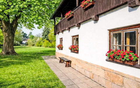 Máchova Roubenka: Hütte, Garten, Rasen, Landscaping, Garten, Bauernhaus, Holzbeize, Hinterhof, Zimmerpflanze, Zaun