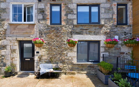 Leetor: Blumentopf, Tür, Zimmerpflanze, Steinwand, Balkon, Floristik, Home Door