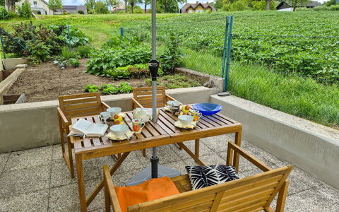 Haus Valentin: Möbel, Gartenmöbel, Tabelle, Holz, Stuhl, Tisch Im Freien, Küche & Esszimmer Tisch, Garten, Holzbeize, Blumentopf