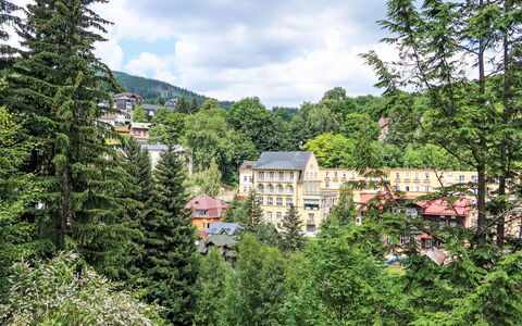 Golden View: Baum, Strauch, Wohngebiet, Landschaft, Zuhause, Lärche, Bergstation, Vorort, Bergdorf