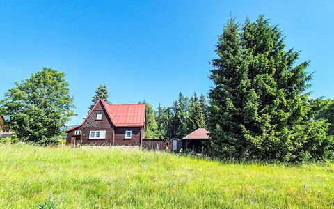 Golden View: Baum, Gras, Haus, Zuhause, Hütte, Grundstueck, Dach, Ländliches Gebiet, Einfach